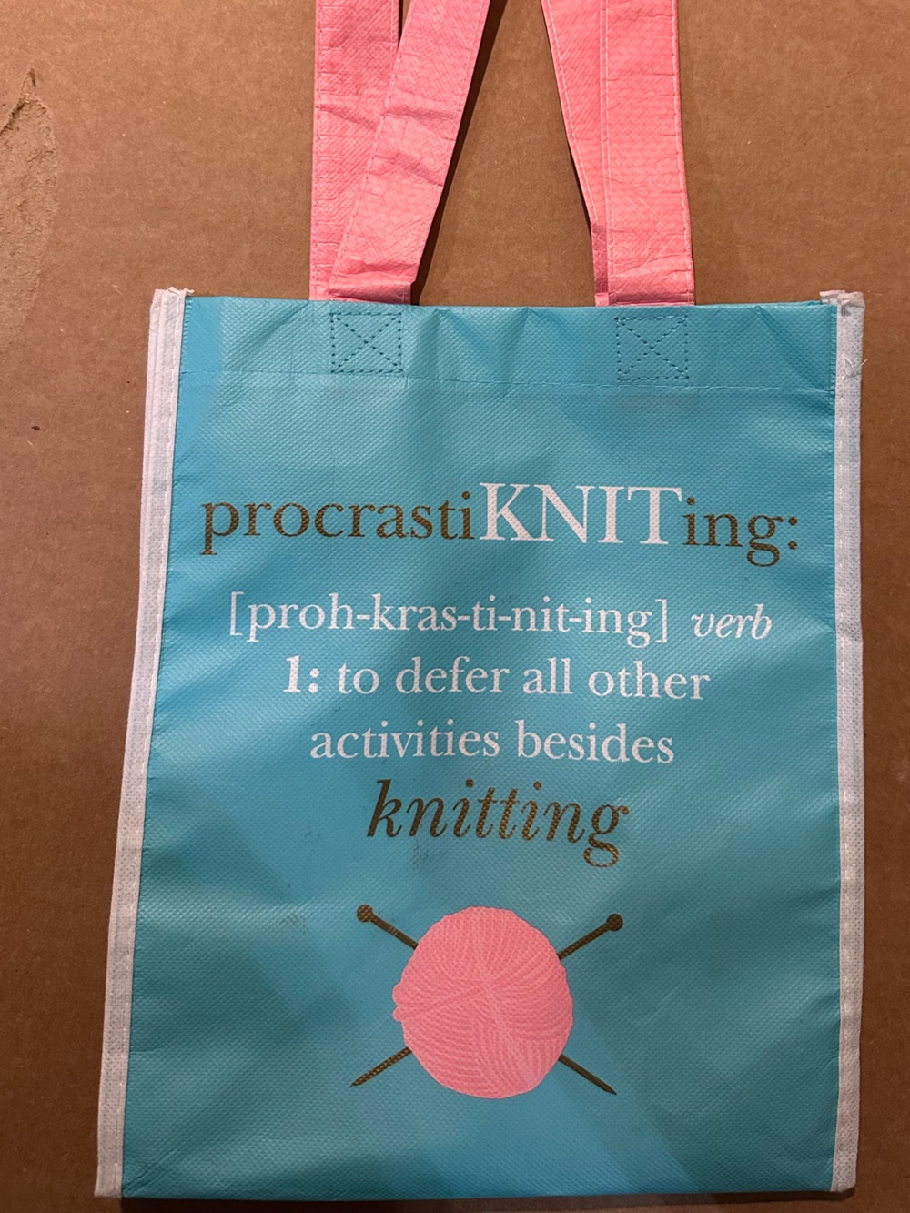 “ProcrastiKNITing” Reusable Tote Bag from Joann’s